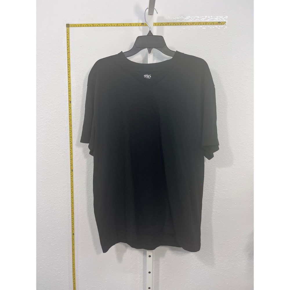 Shaka Wear Mens XL Black V-Neck T-Shirt Heavyweight 100% Cotton Short Sleeve Tee